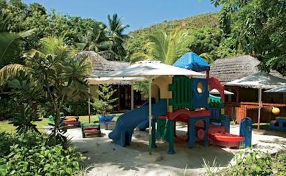 Constance Lemuria Seychelles kids club play area play set with slide
