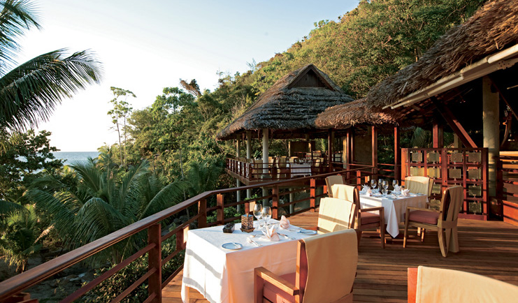 Constance Lemuria Seychelles Legend restaurant dining deck ocean view