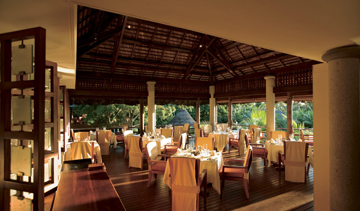 Constance Lemuria Seychelles Legend restaurant dining pavilion forest view