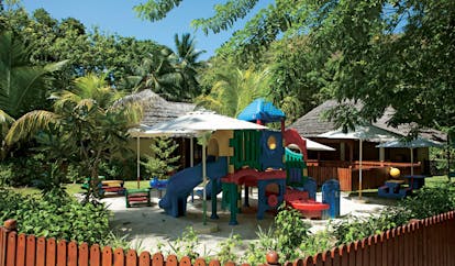 Constance Lemuria Seychelles outdoor play area in garden