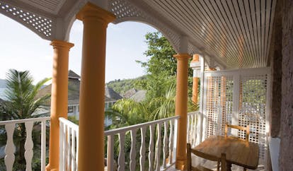 Domaine de la Reserve Seychelles balcony ocean and forest view