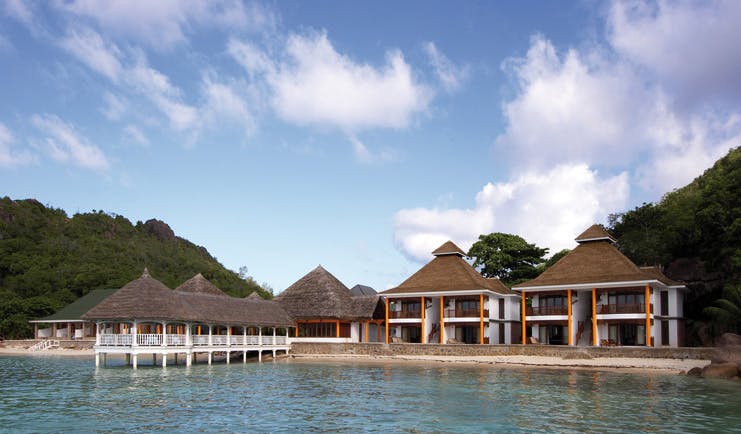 Domaine de la Reserve Seychelles exterior villas jetty beach