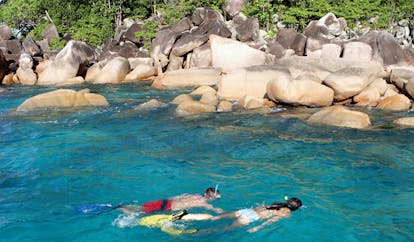 Domaine de la Reserve Seychelles snorkelling rocks and forest