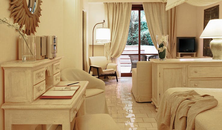 Capri Palace Hotel Amalfi Coast deluxe double bed desk elegant décor garden views