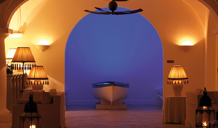 Capri Palace Hotel Amalfi Coast lobby boat lamps modern décor