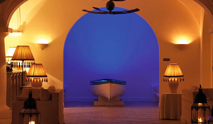 Capri Palace Hotel Amalfi Coast lobby boat lamps modern décor