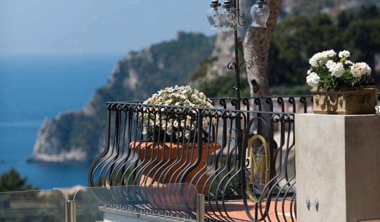 Casa Morgano Amalfi Coast balcony potted plant coastal views