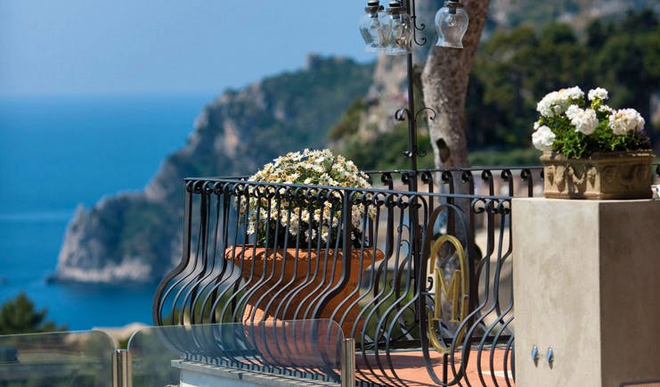 Casa Morgano Amalfi Coast balcony potted plant coastal views