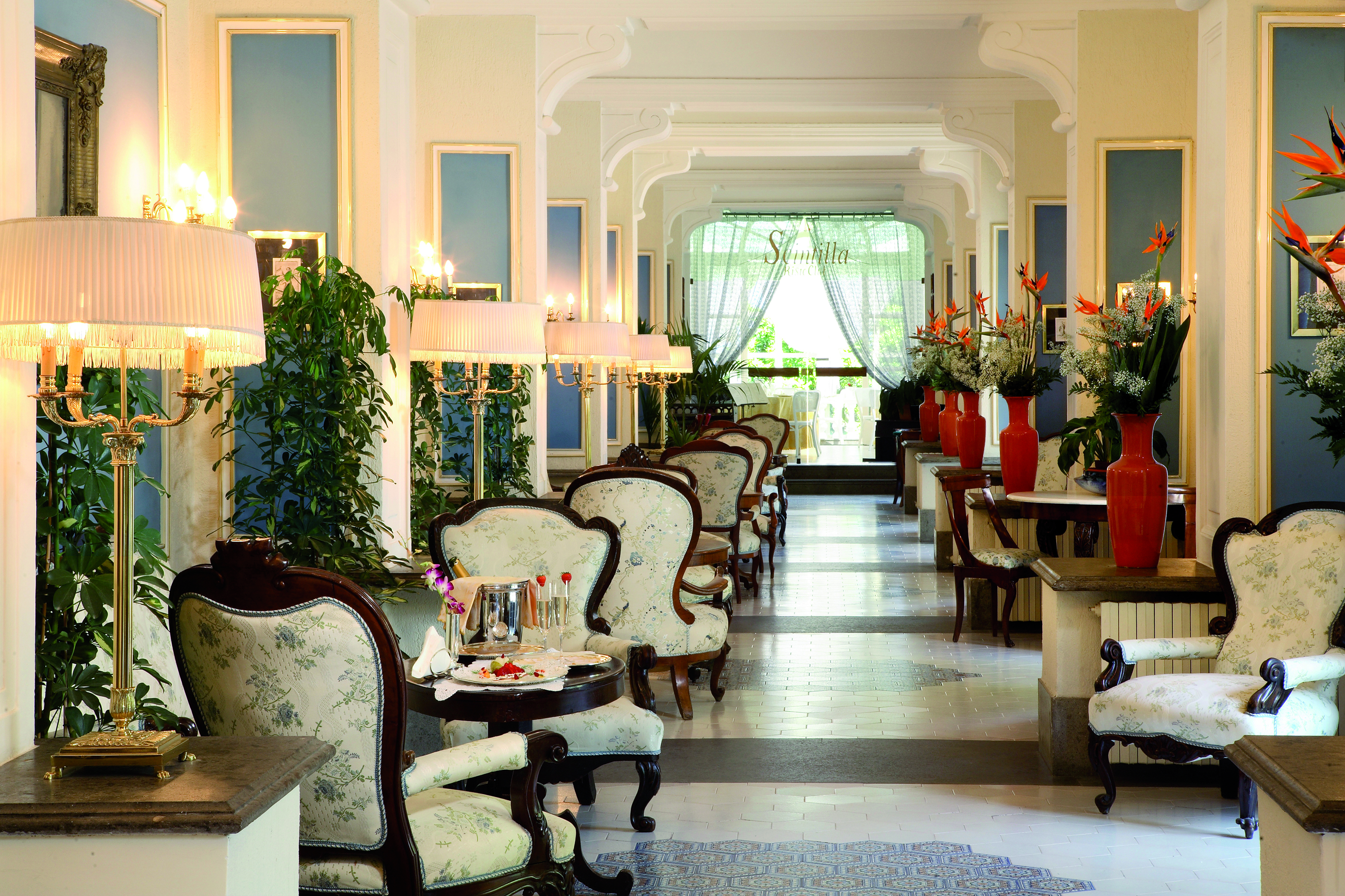 Grand Hotel Cocumella Amalfi Coast hall indoor seating armchairs