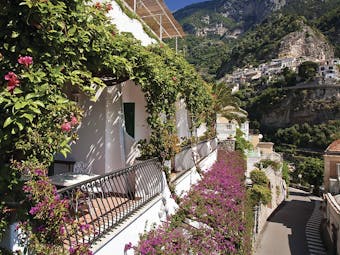 Hotel Poseidon Amalfi Coast balconies with vines growing around them