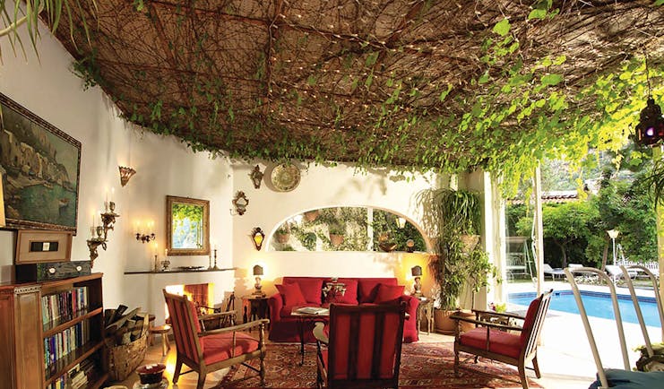 Hotel Poseidon Amalfi Coast poolside lounge area and bar sofas and armchairs