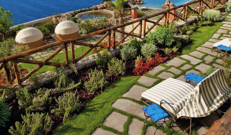 Monastero Santa Rosa Amalfi Coast infinity pool and gardens overlooking the sea