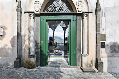 Palazzo Avino Amalfi Coast entrance green door frame