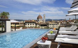 Grand Hotel Minerva Florence blue waters of rooftop pool