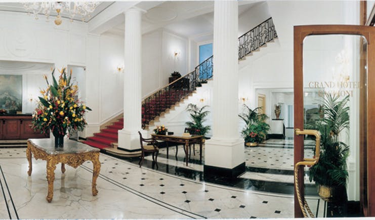 Grand Hotel Majestic Gia Baglioni Bologna lobby ornate décor marble floors