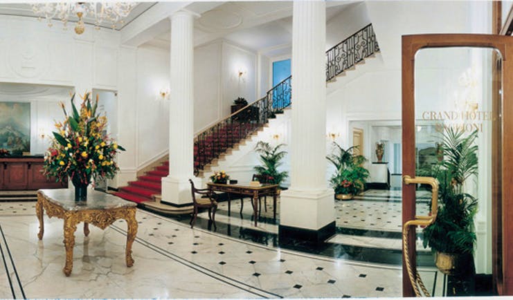 Grand Hotel Majestic Gia Baglioni Bologna lobby ornate décor marble floors