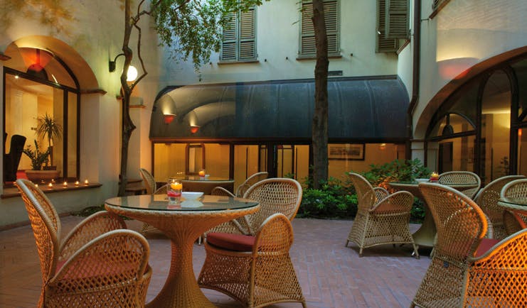 Palace Hotel Maria Luigia Parma patio outdoor dining area