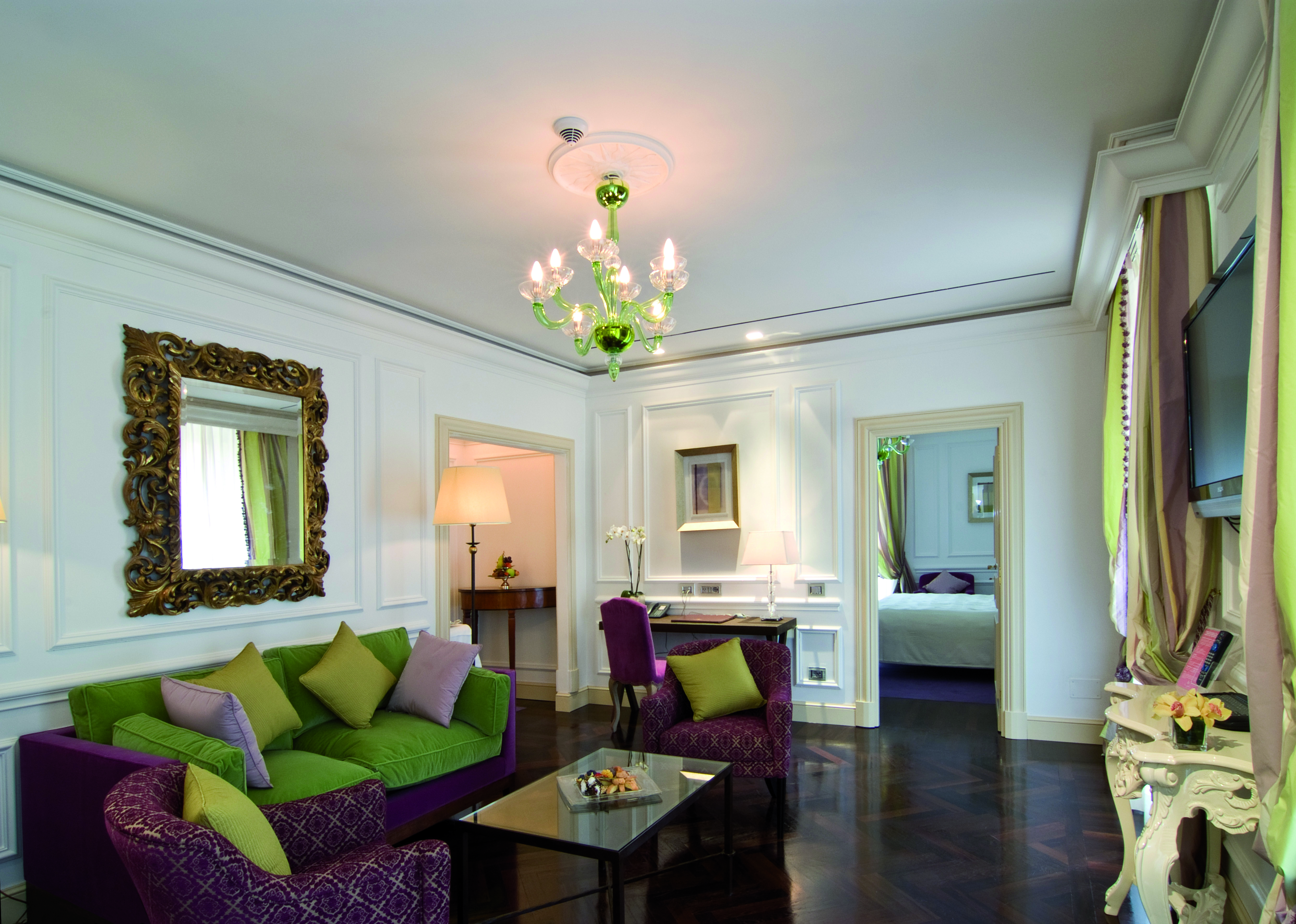 Hotel d'Inghilterra Rome executive suite lounge sofa ornate elegant décor