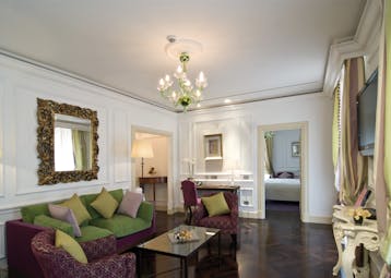Hotel d'Inghilterra Rome executive suite lounge sofa ornate elegant décor