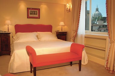 Hotel d'Inghilterra Rome guestroom bed modern décor city views