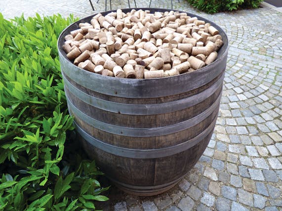 Barrel of wine bottle corks