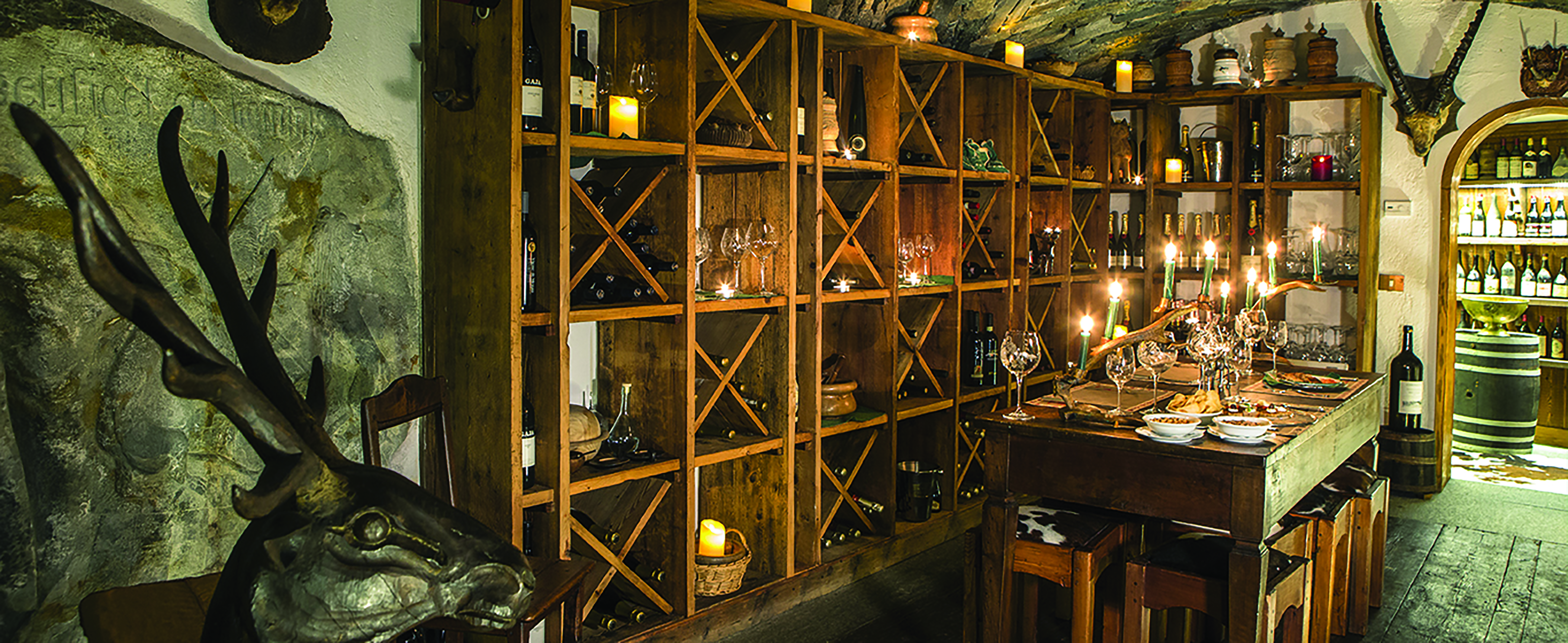 Hotel Hermitage Italy Alps fine dining wine cellar