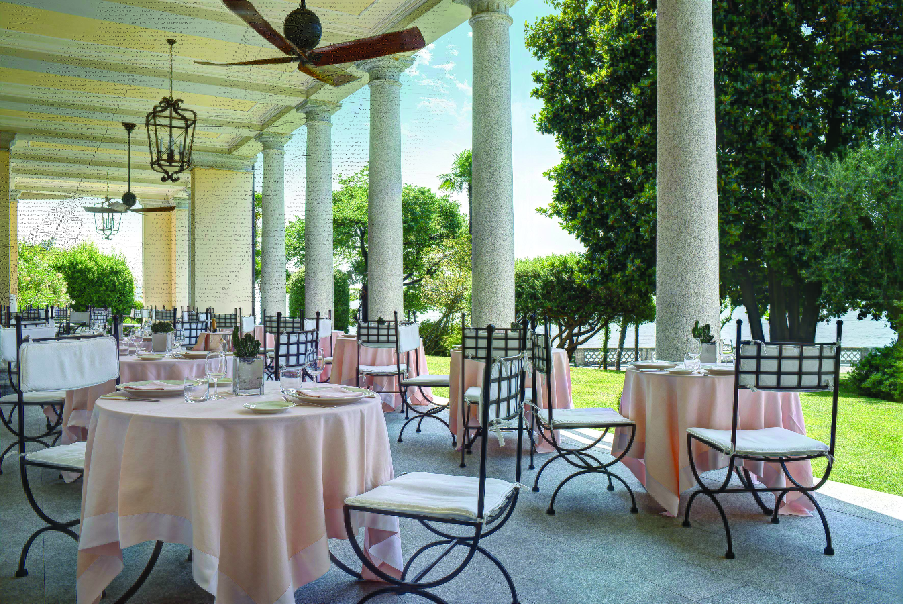 Grand Hotel Majestic Lake Maggiore outdoor dining terrace overlooking lake