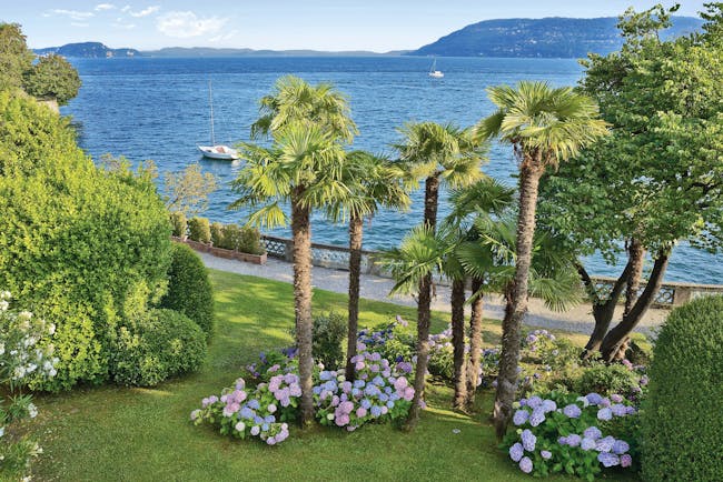 Grand Hotel Majestic Lake Maggiore gardens lawns trees overlooking Lake Maggiore