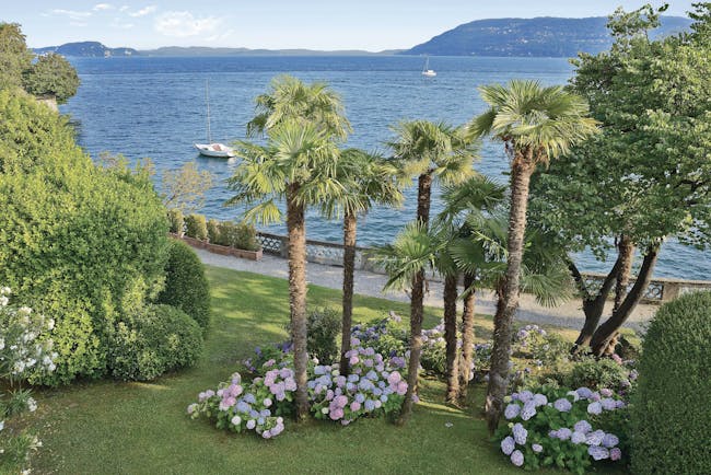 Grand Hotel Majestic Lake Maggiore gardens lawns trees overlooking Lake Maggiore