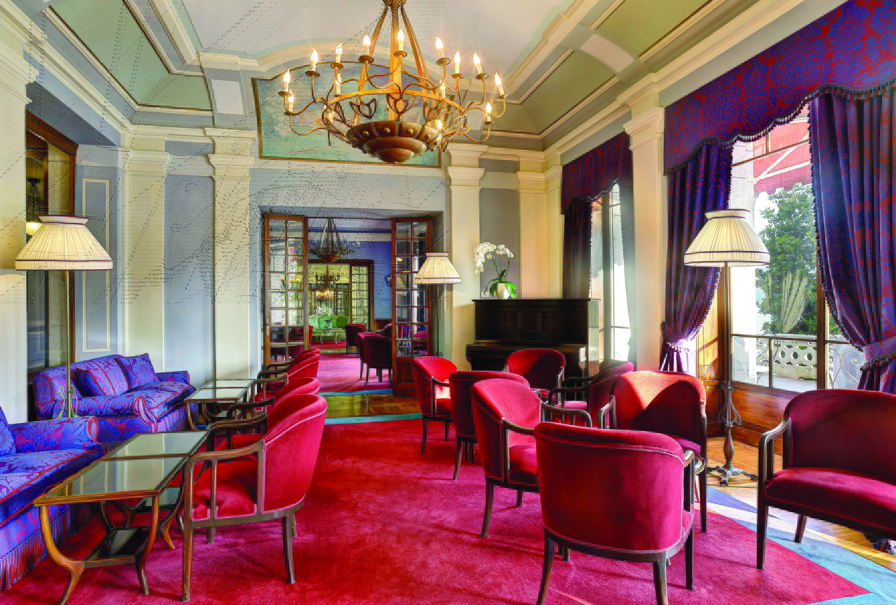 Grand Hotel Majestic Lake Maggiore lounge bar communal indoor seating area traditional décor