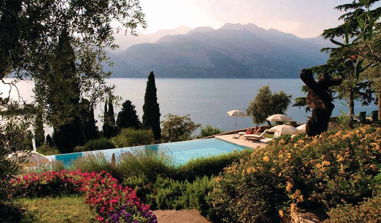 Bellevue San Lorenzo Lake Garda gardens and pool overlooking the lake