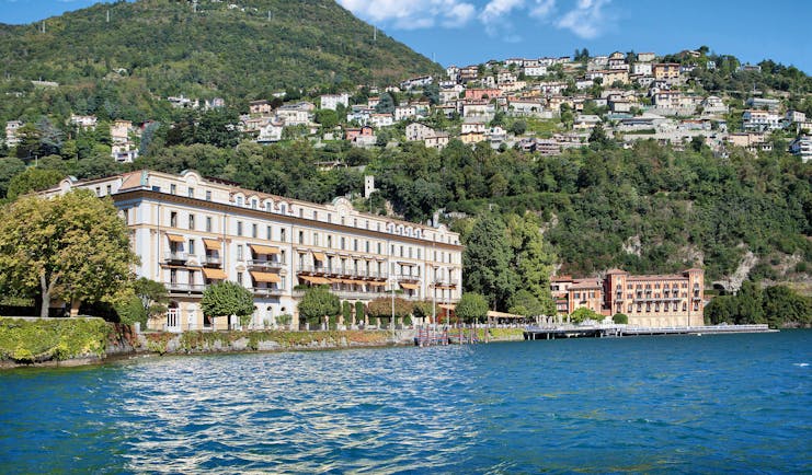 Villa d' Este Lake Como view of hotel exterior from the lake
