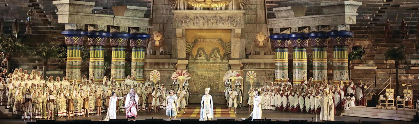 Aida opera on stage in Verona