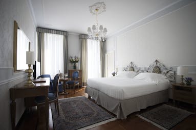 Grand Hotel Miramare Ligurian Riviera deluxe room king size bed two large windows