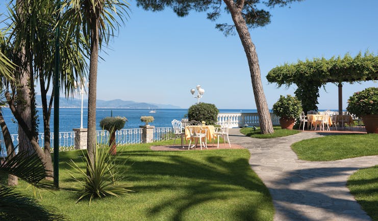 Grand Hotel Miramare Ligurian Riviera garden outdoor seating area views over the sea