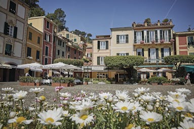 Splendido Portofino exterior hotel nestled amongst mountainside surrounded by trees