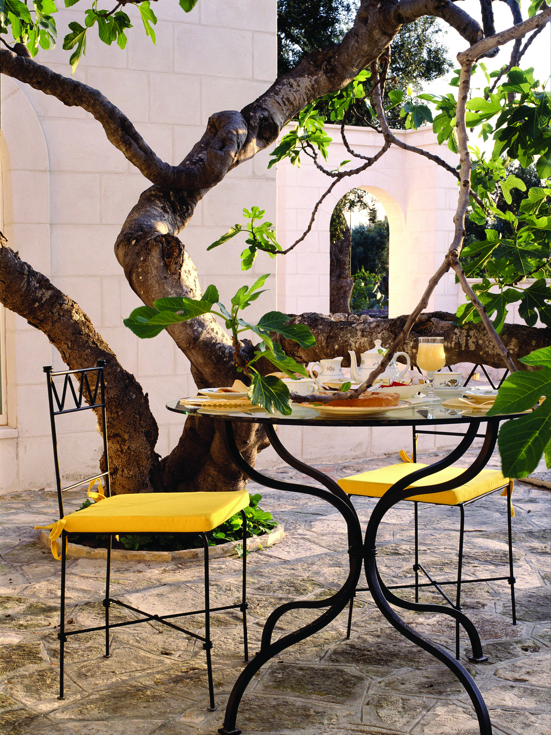 Masseria San Domenico Puglia patio dining breakfast table tree