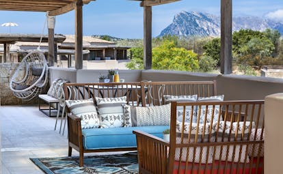 Seaside resort Sardinia terrace and mountains