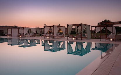 Seaside resort Sardinia pool at night