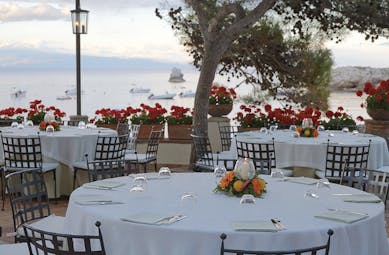 Villa Sant Andrea Sicily terrace dining outdoor eating area sea views