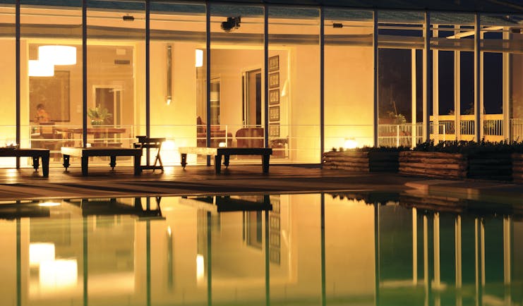 Foresteria La Planeta Sicily pool by night