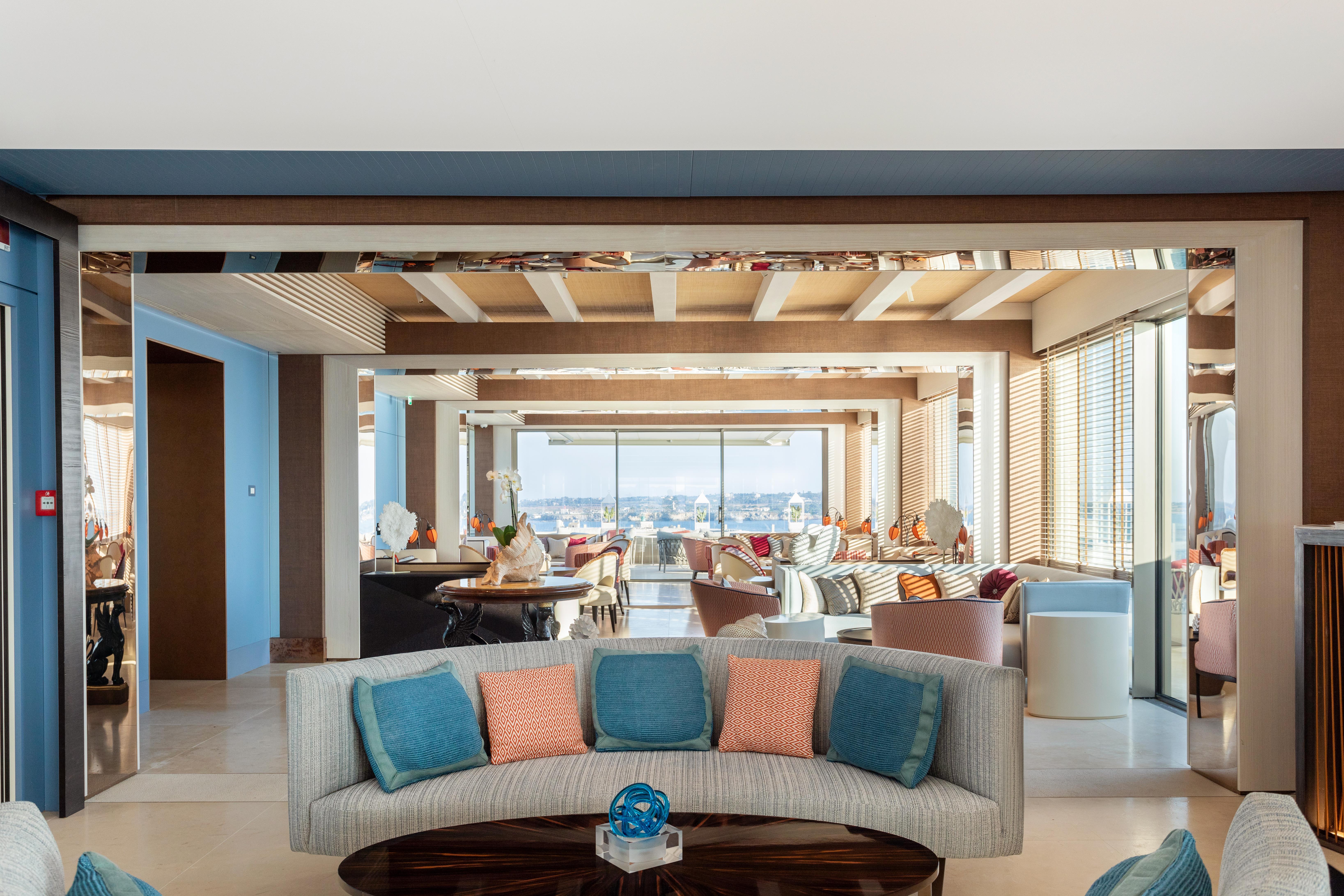 Grand hotel on waterfront in historic town of Ortigia