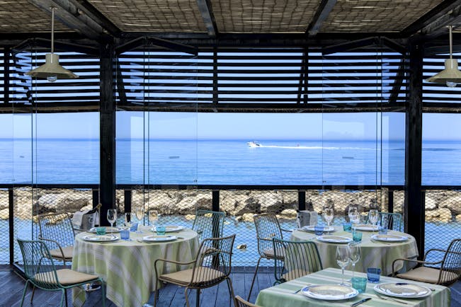 Verdura Resort restaurant with sea view