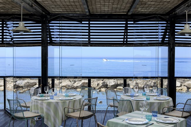 Verdura Resort restaurant with sea view