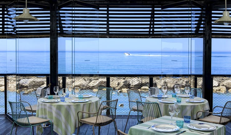 Verdura Resort restaurant with sea view