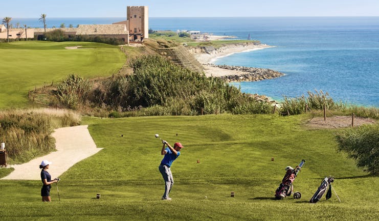 Verdura Resort golf course and tower and coast
