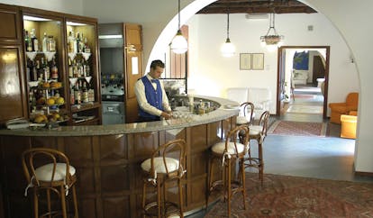 Villa Meligunis Sicily bar bartender traditional décor