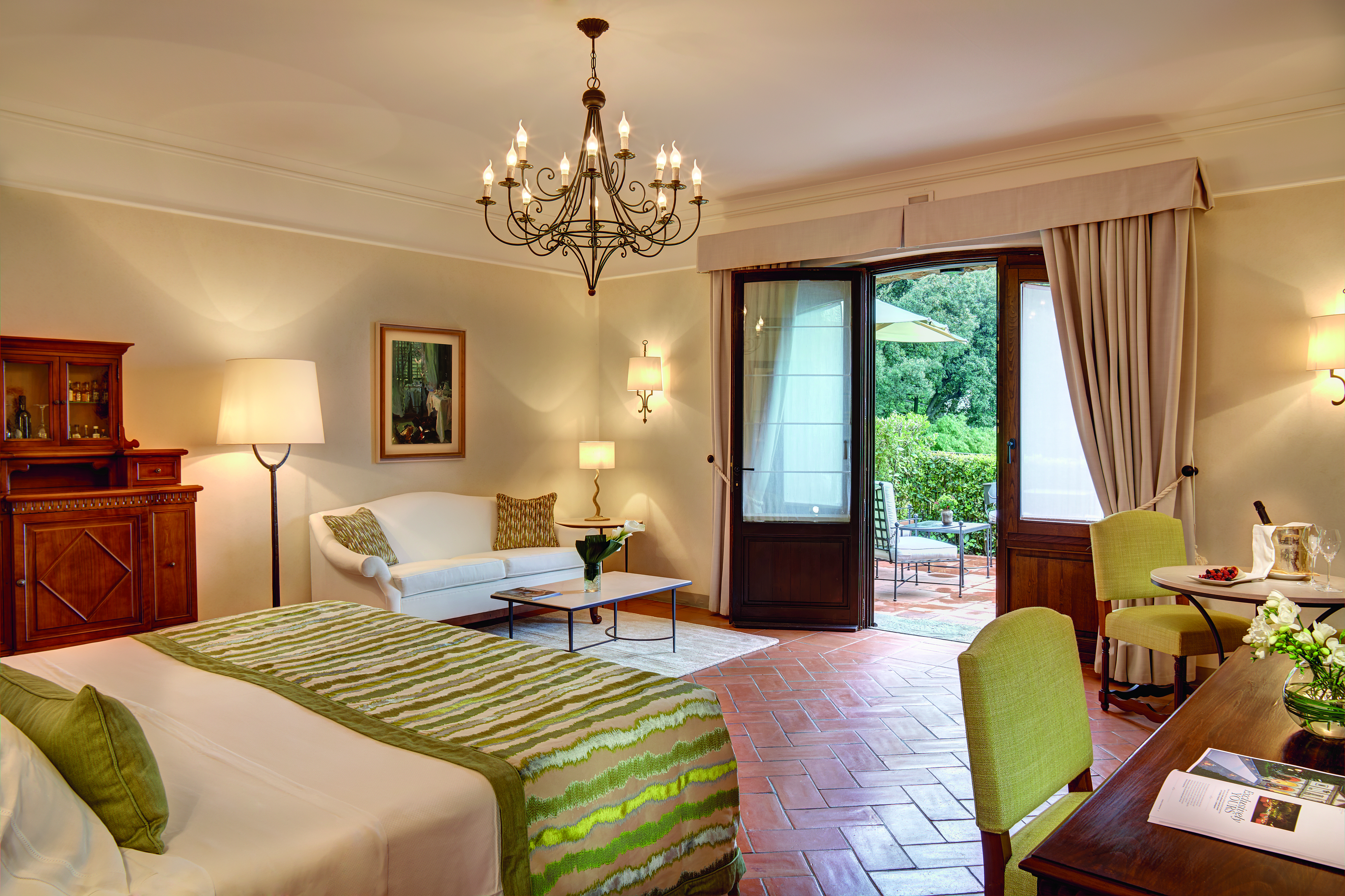 Villa San Michele Tuscany executive junior suite doors leading to terrace modern décor