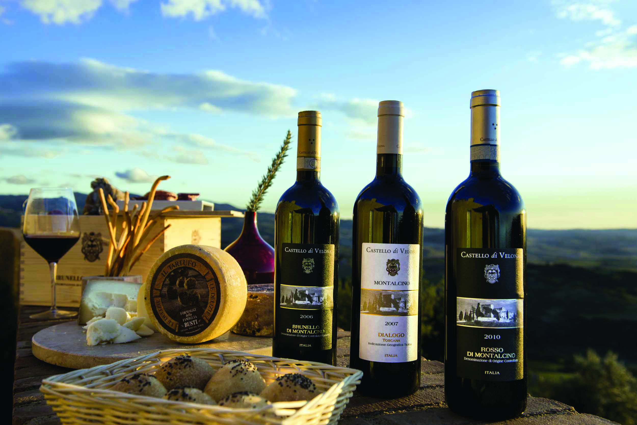 Castello di Velona Tuscany wine cheese antipasti bread