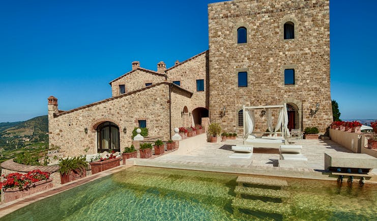 Tuscan castle hotel with country views